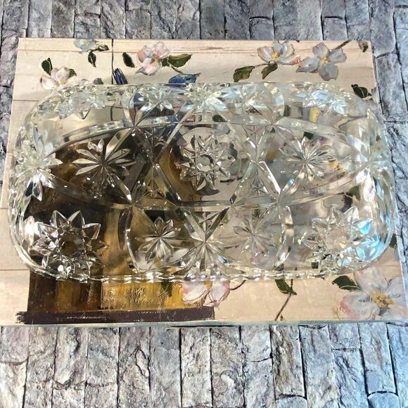 Anchor Hocking Rectangular Serving Dish Prescut Glass Early American - Picture 2 of 7